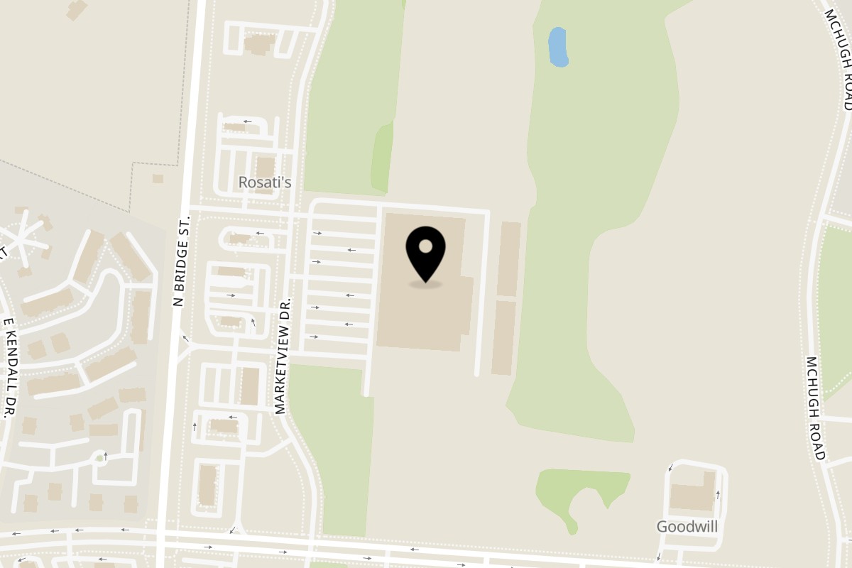 Map showing the location of The Gordito Tacos Yorkville on 1800 Marketview Dr in Yorkville